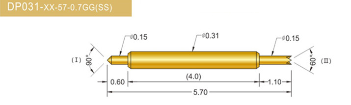 031雙頭探針、BGA雙頭測(cè)試針、雙向彈簧探針、帶彈簧雙頭針、雙頭針圖片