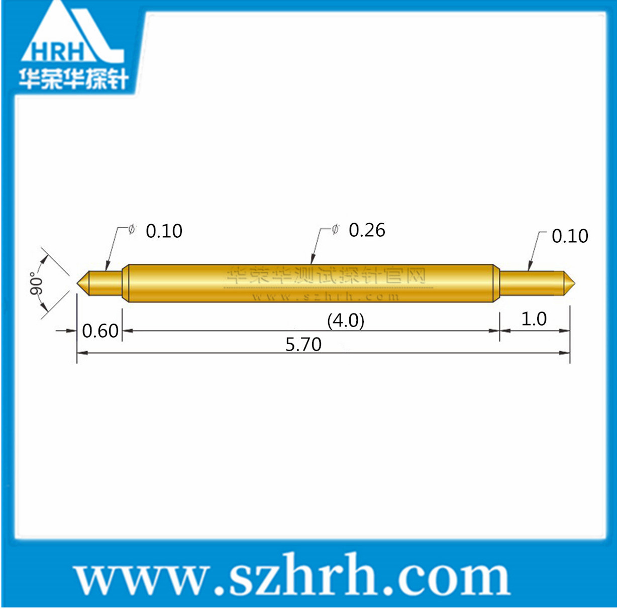 026-BB-5.7L、雙頭探針尺寸、BGA雙頭探針、