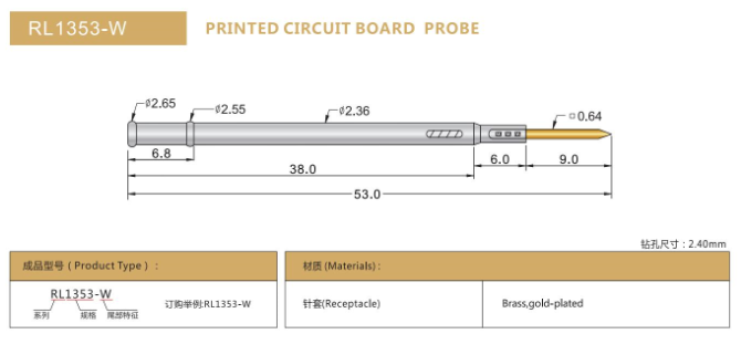RL1353-W ，探針套管，華榮華探針套管廠家